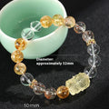 Handcrafted women's crystal beaded bracelet with freshwater pearls and citrine crystals
