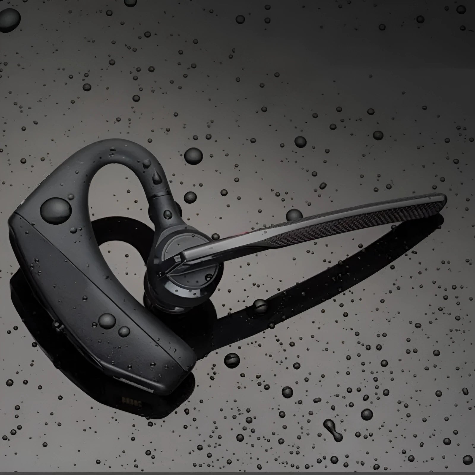 Black plastic stereo Bluetooth sports headphones with a large battery and call function.