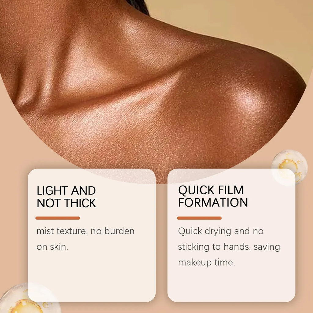 100ml shiny body spray bottle for temporary skin shimmer and highlighting effects
