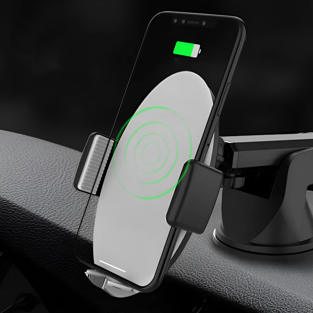 Creative car mobile phone wireless charger with air vent clip in black colour
