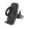 Black plastic car air conditioning outlet mobile phone holder mounted in vehicle vent