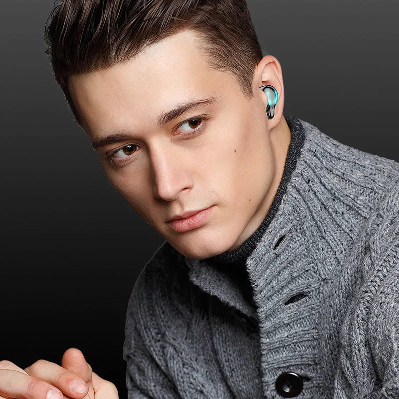 Black wireless Bluetooth gaming headset with in-ear design for mobile gaming without audio delay