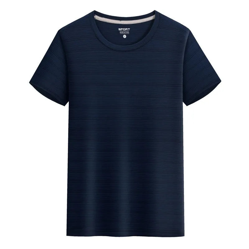 Crystal silk round neck quick-dry T-shirt in spandex fabric available in multiple colours