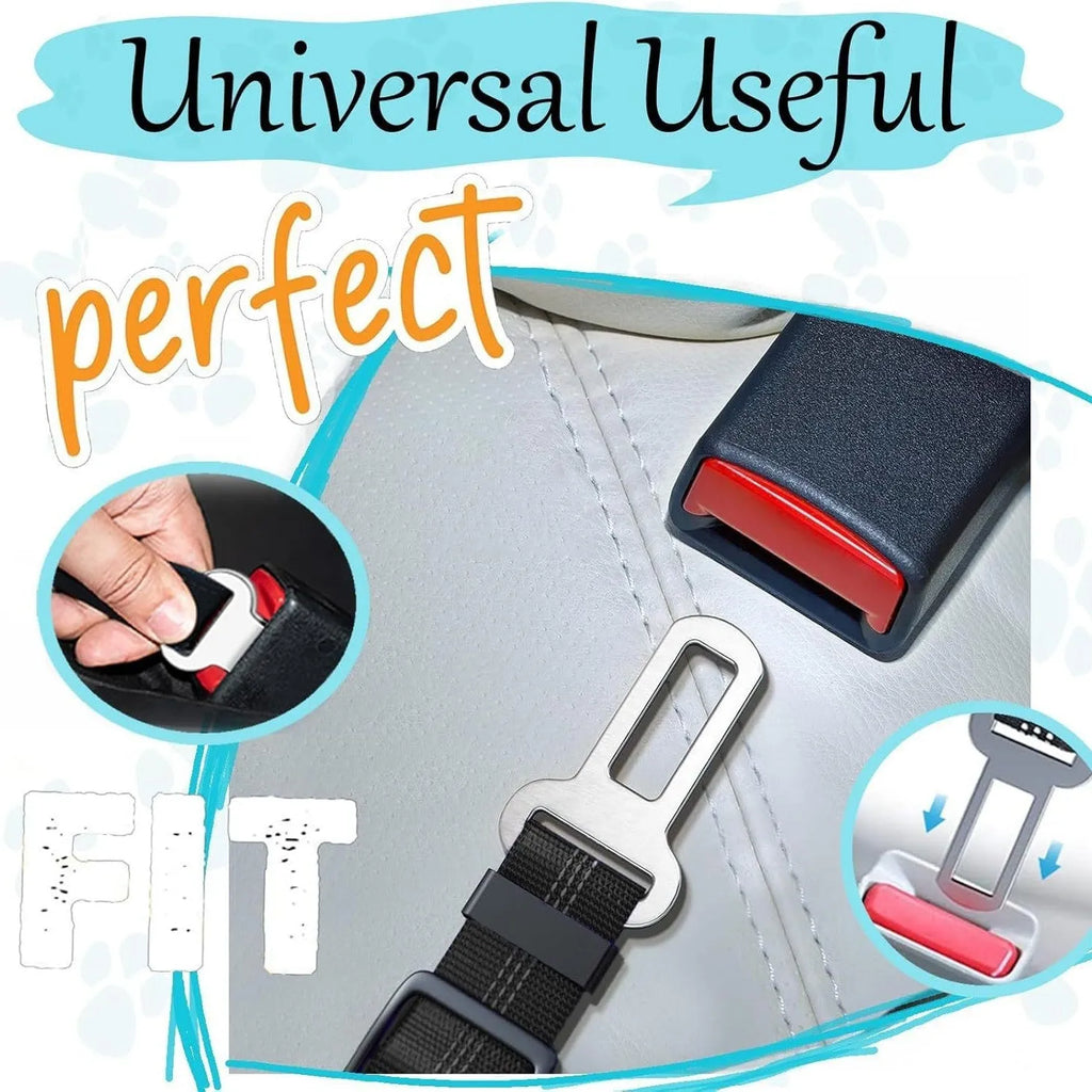 Retractable dog leash with anti-pull car seatbelt in nylon, shown in multiple colours including black, red, and blue.