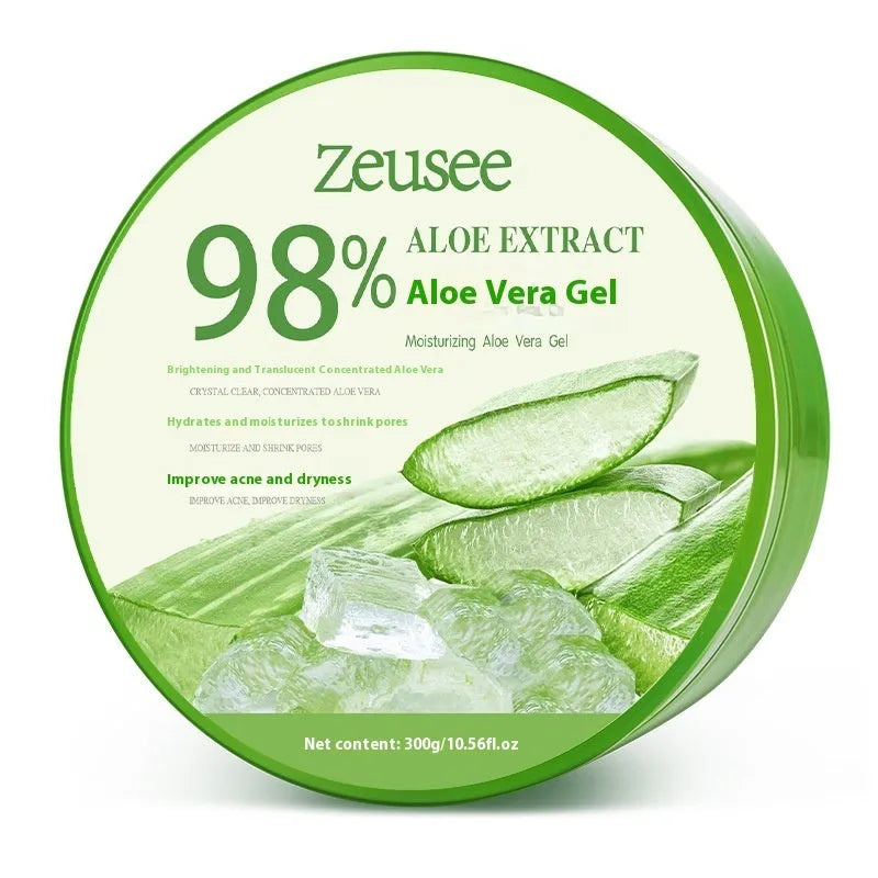 300g jar of 98% aloe vera gel for acne control and hydration with included application spoon