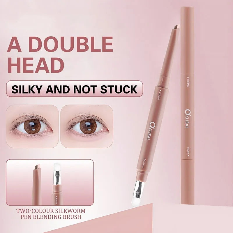 Double Fight eye shadow pen in natural three-dimensional highlight, 30ml, with silkworm applicator for festival makeup