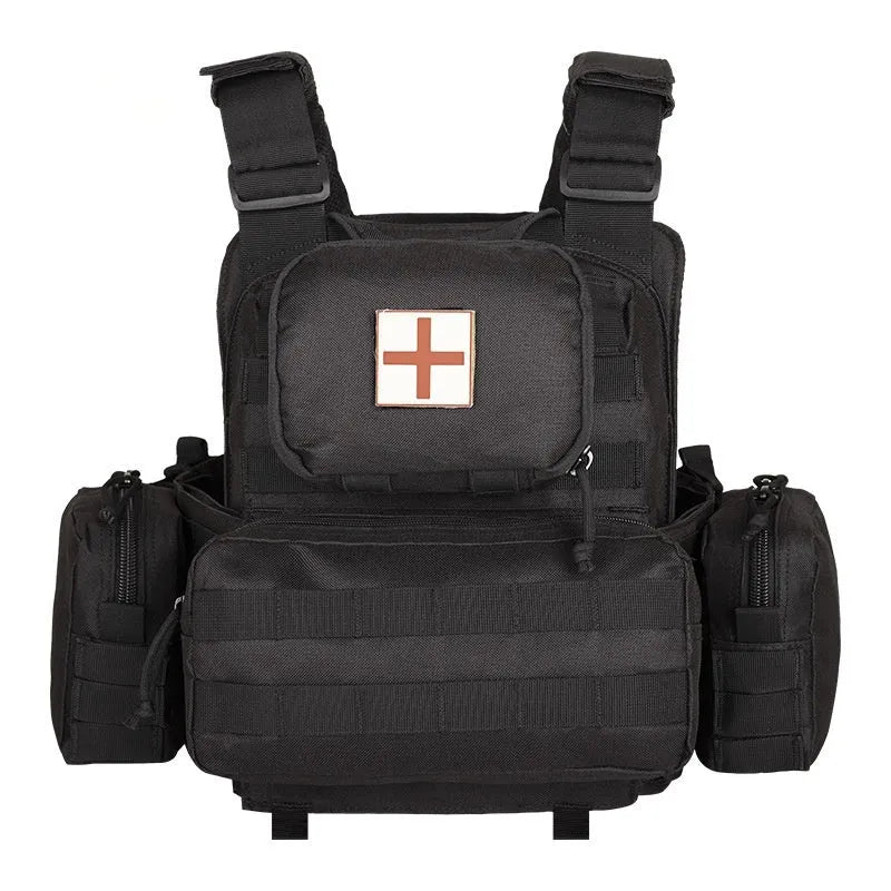 Camouflage polyester tactical vest for outdoor training and shooting sports