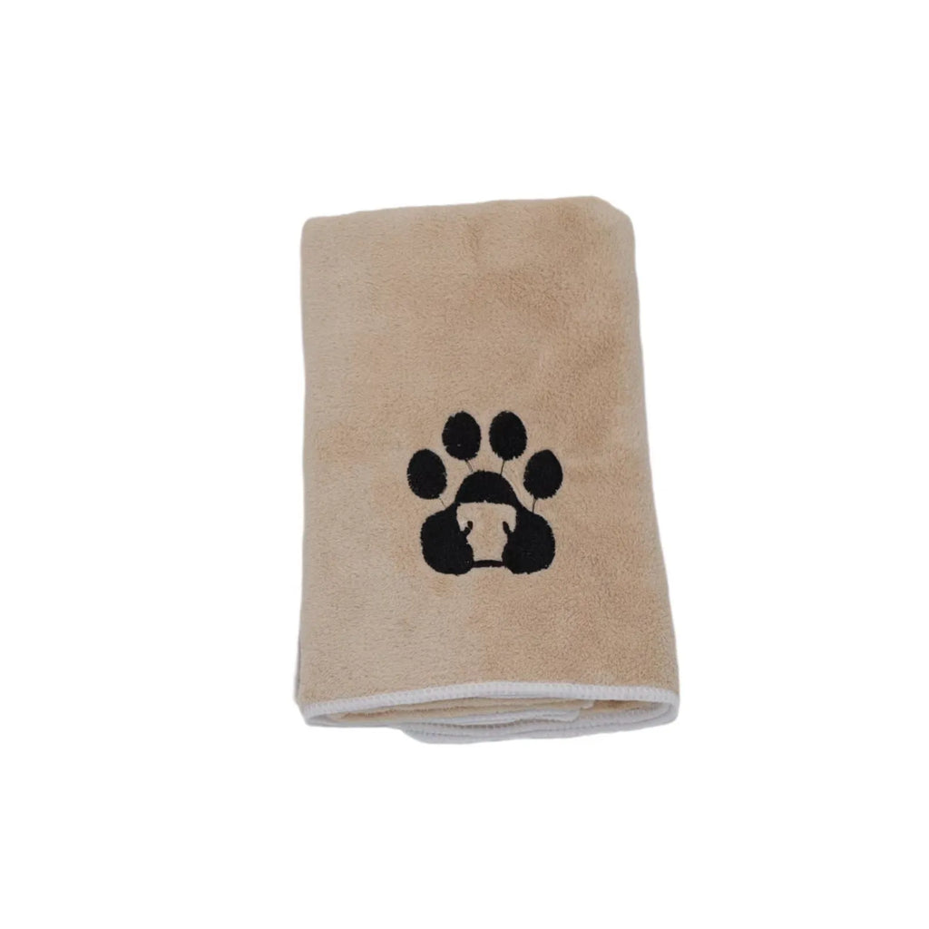 Brown ultra-fine fibre dog towel, water absorbing and quick drying, available in 35x75cm and 50x100cm sizes