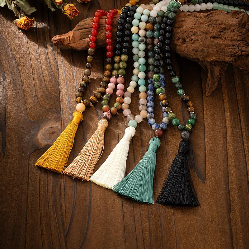 Bohemian vintage tassel bead chain necklace approximately 80-85cm long with matching bracelet