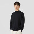 Men's loose-fit long-sleeved pullover sweater in a casual style, shown in a choice of colours.