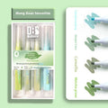 Set of four glitter fluorescent highlighter pens with slanted tips in six colour options including taro puff and mung bean smoothie