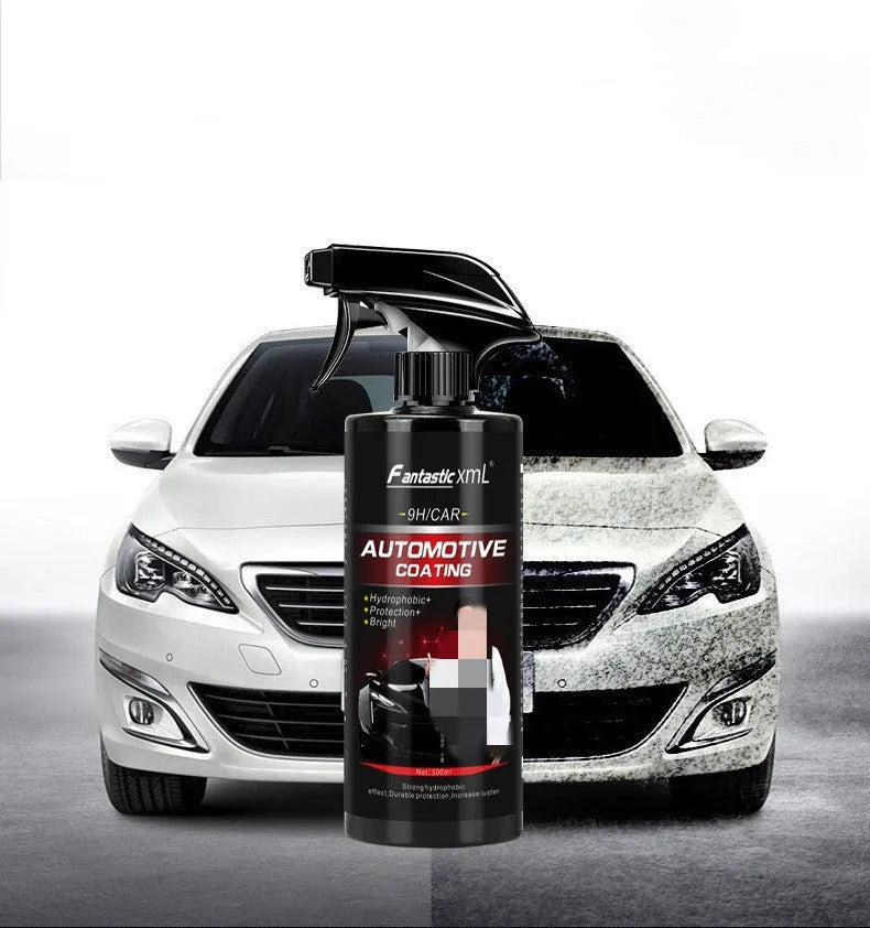 500ml bottle of automotive liquid coating spray with application towel