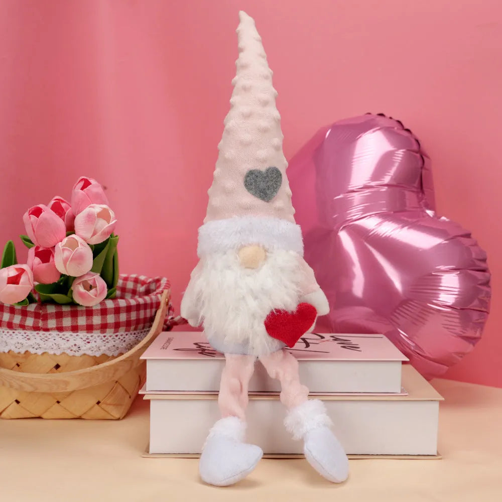 Rudolf faceless love doll in pink with long legs, made from soft polyester fabric