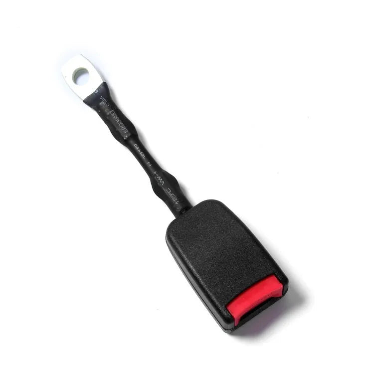 Black steel wire car seat belt safety buckle measuring 20cm length for 21cm vehicle sockets