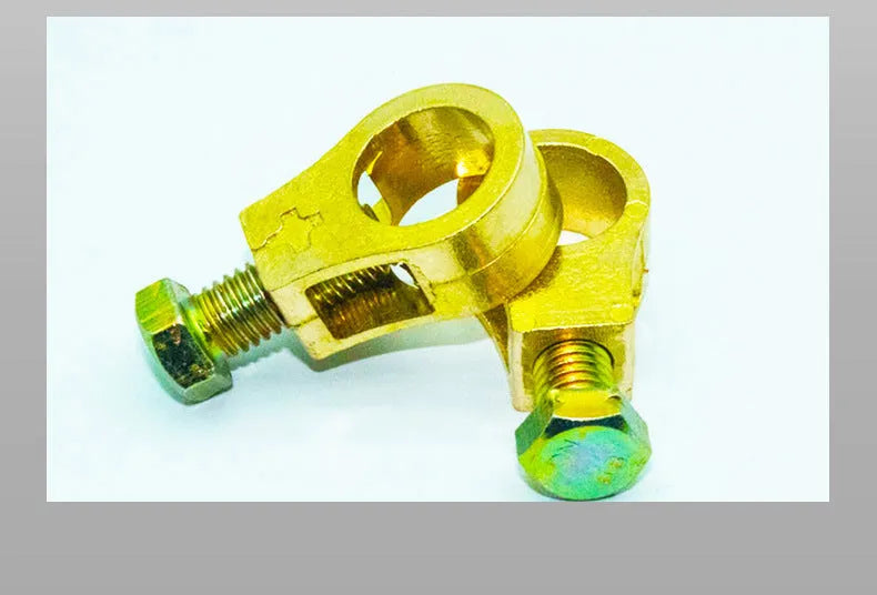 Copper automotive battery terminal clamp with patented connection design