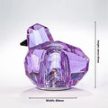 Portable crystal table lamp with 3-level dimming, compact 85x80mm size, available in purple, pink, and transparent colours