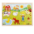 Wooden 60-piece early education puzzle for ages 3-6, 28 x 22.5 x 0.5 cm board, eight themed options