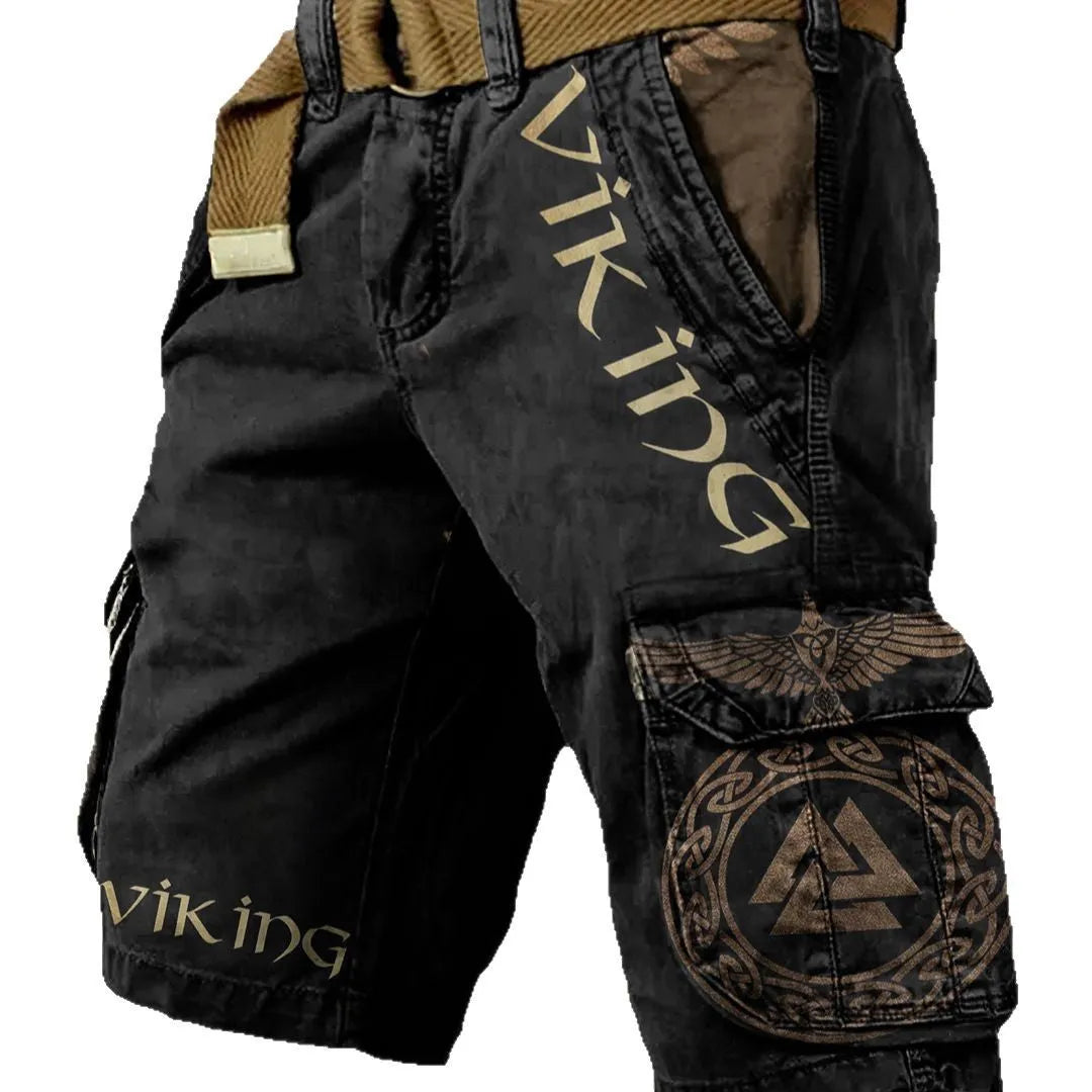 Men's 3D digitally printed polyester shorts with zip closure in various pattern designs