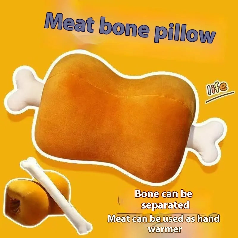Creative meat bones cute funny throw pillow plush toy in big stick meat bones colour, 40x20x18cm