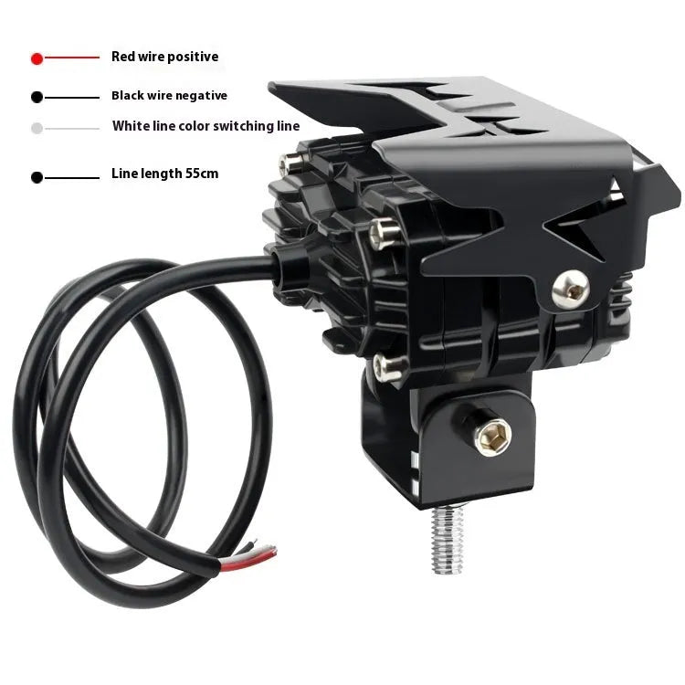 Motorcycle light two-colour lens headlight aviation aluminium off-road spotlight