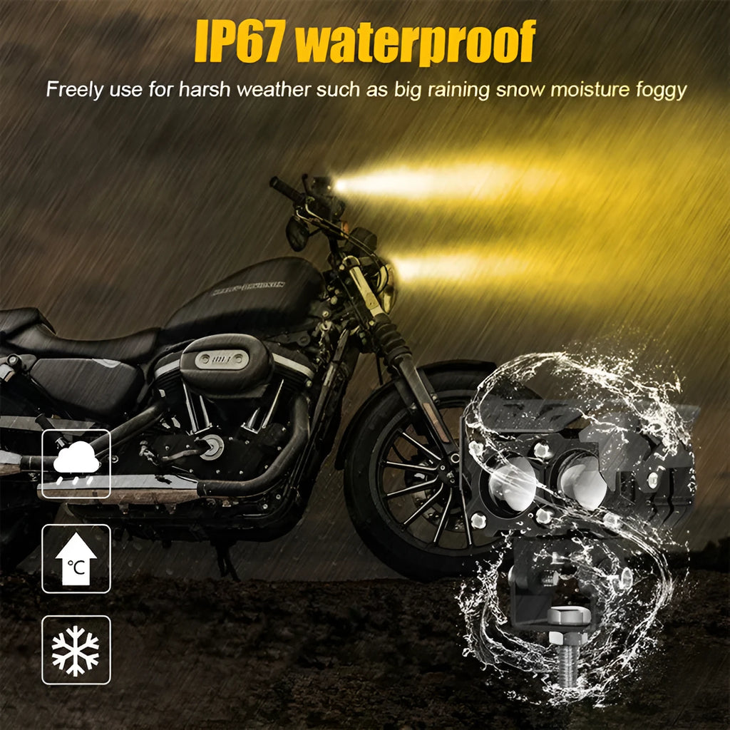 Motorcycle light two-colour lens headlight aviation aluminium off-road spotlight