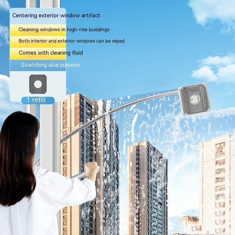 Benshang aluminium alloy double-sided glass wiper for high-rise outer window cleaning with cotton head
