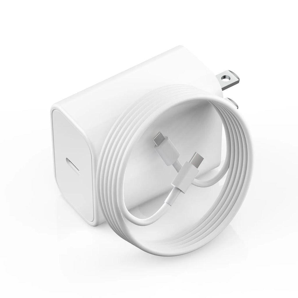 White USB Type-C charger with CCC UL certification for Android devices on a plain background