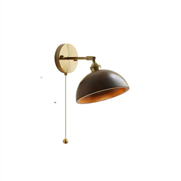 Inn Niche Nordic wooden wall-mounted bedside lamp in walnut colour finish.