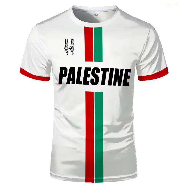 Football T-shirt with 3D printed pattern in black colour showing half sleeve street fashion style
