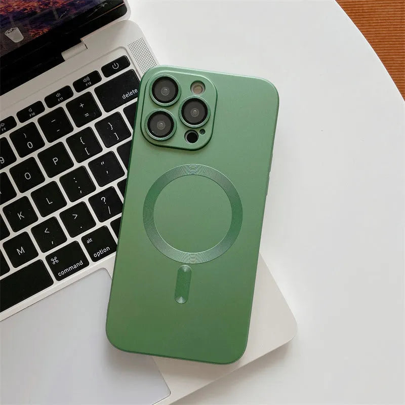 Aluminium alloy frame protective case for iPhone in dark purple, blue, silver, black, and gold colours.