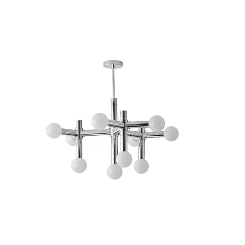 Creative bean Nordic chandelier wrought iron glass aluminium chrome 10 heads low voltage