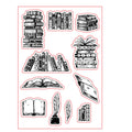 Transparent silicone stamp with white seal pattern measuring 11 by 16 cm for craft projects