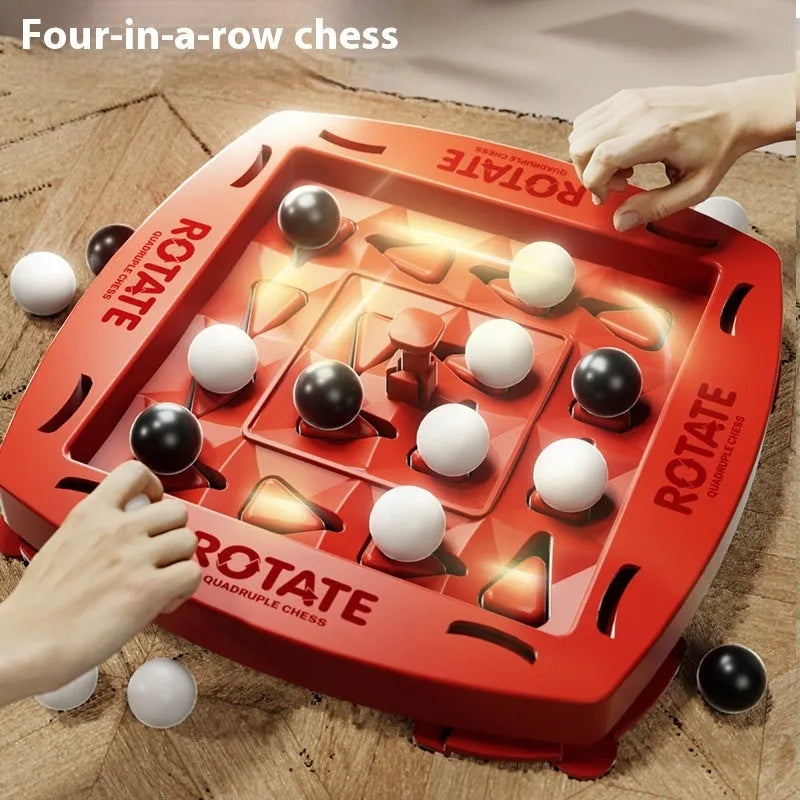 Track logic chess set in colour box package with black and white beads on plastic board for teenagers 7-14