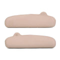 Portable silicone cosmetic storage bag in khaki, deep pink, and millet white for travel makeup organisation