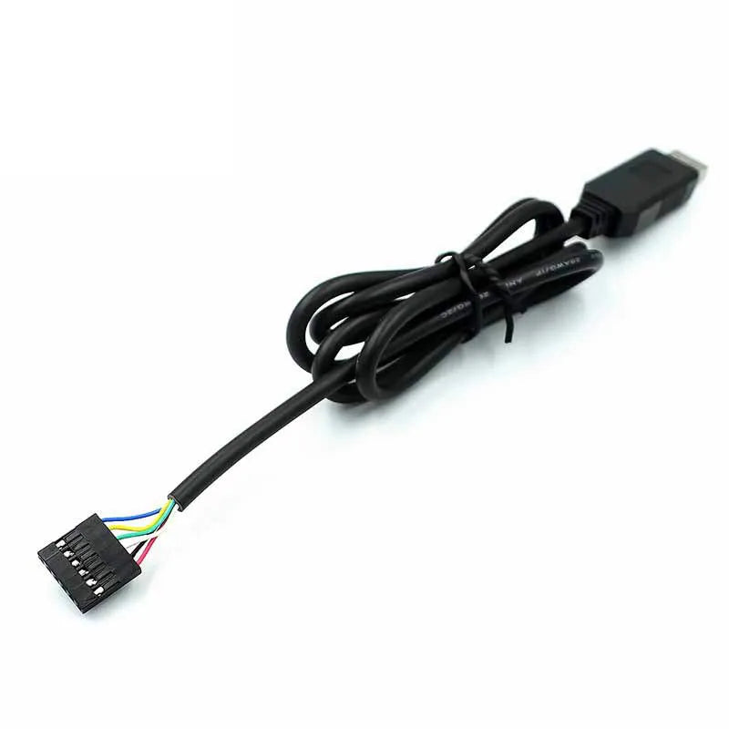 FT232 USB to TTL download line black 1 metre cable with 6-pin connector for military aerospace flashing
