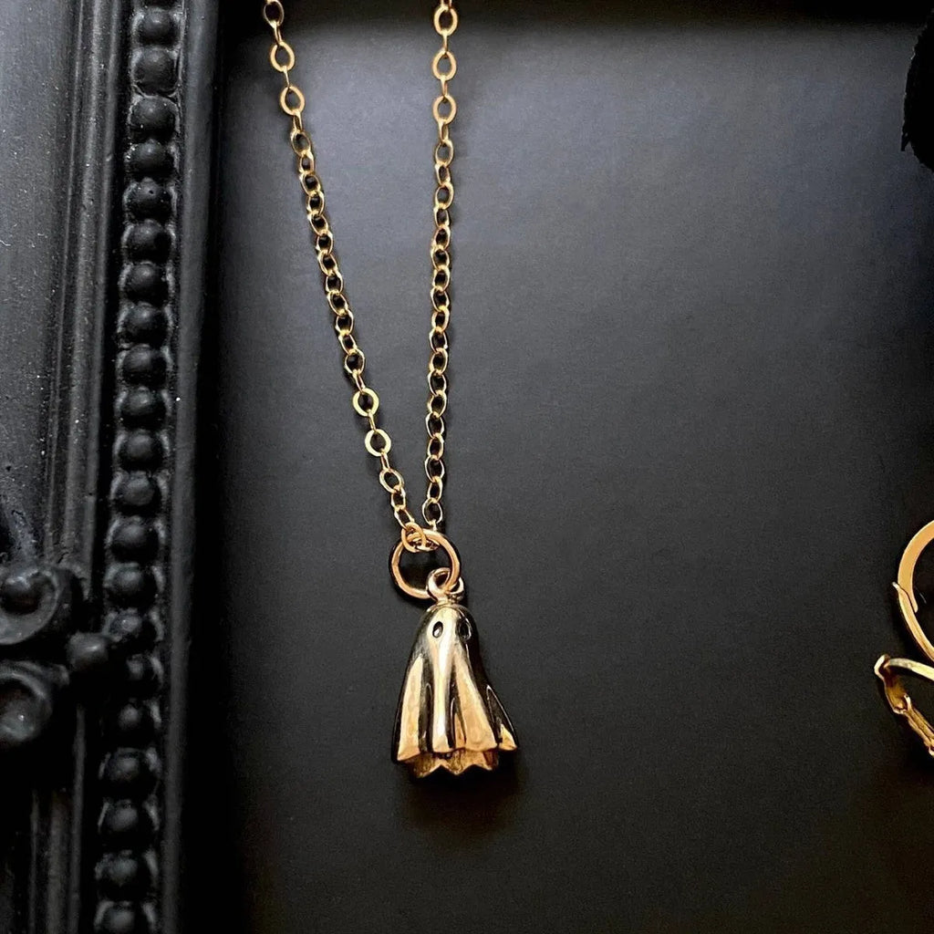 Ghost pendant necklace with titanium steel pendant and choice of chain styles