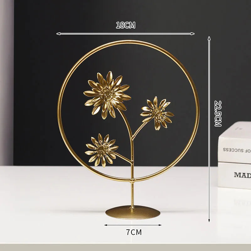 Nordic style wrought iron decorative craft with copper plastic finish, hanging ornament for modern home furnishing