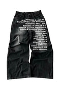 Men's black and blue cotton wide-leg straight casual trousers on size chart
