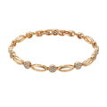 Golden hollow carved copper bracelet with a U-shaped design for women.