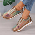 Women's thick-soled PU leather casual sneakers in square toe design available in multiple colours