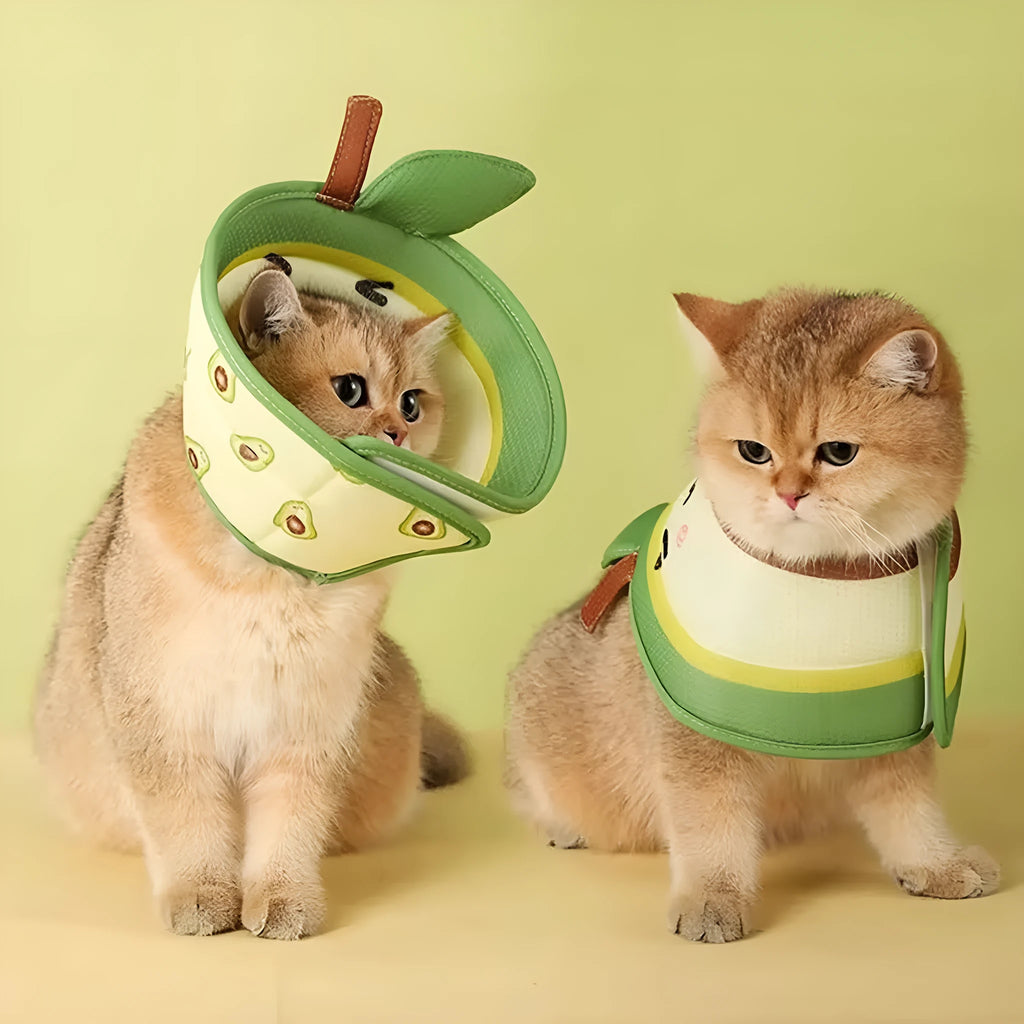 Soft EPE cat recovery cone collar with adjustable strap and folding edge design