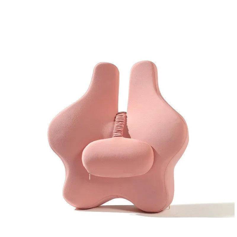 Memory foam car cushion with lumbar support in black, grey, or pink