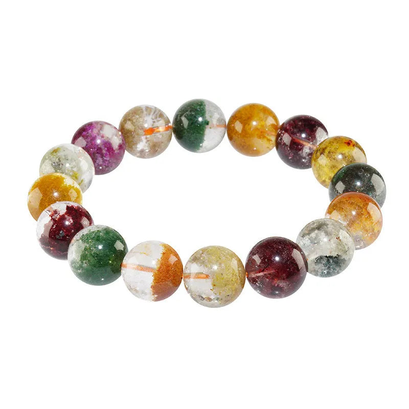 Crystal bead bracelet with colourful ghost cornucopia pattern in ethnic retro style
