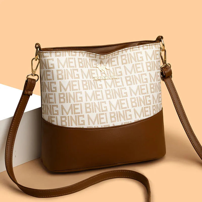 Soft leather messenger bag with multiple compartments in urban simplicity style