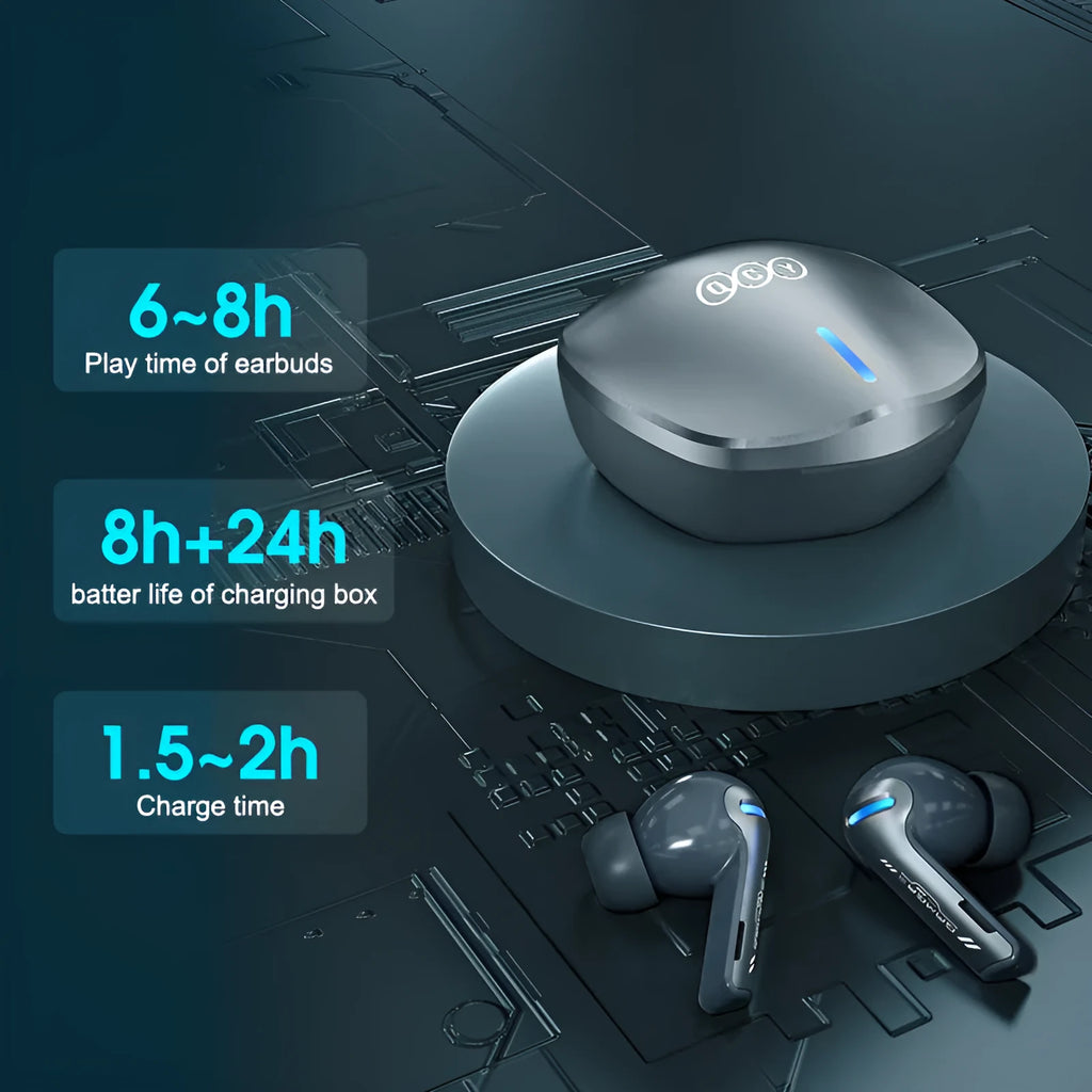 In ear Bluetooth gaming headset G1 with charging cabin in blue and grey