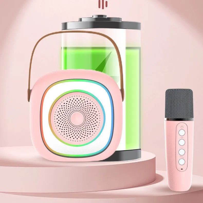 Home wireless karaoke microphone with Bluetooth and colourful LED lights in multiple colour options