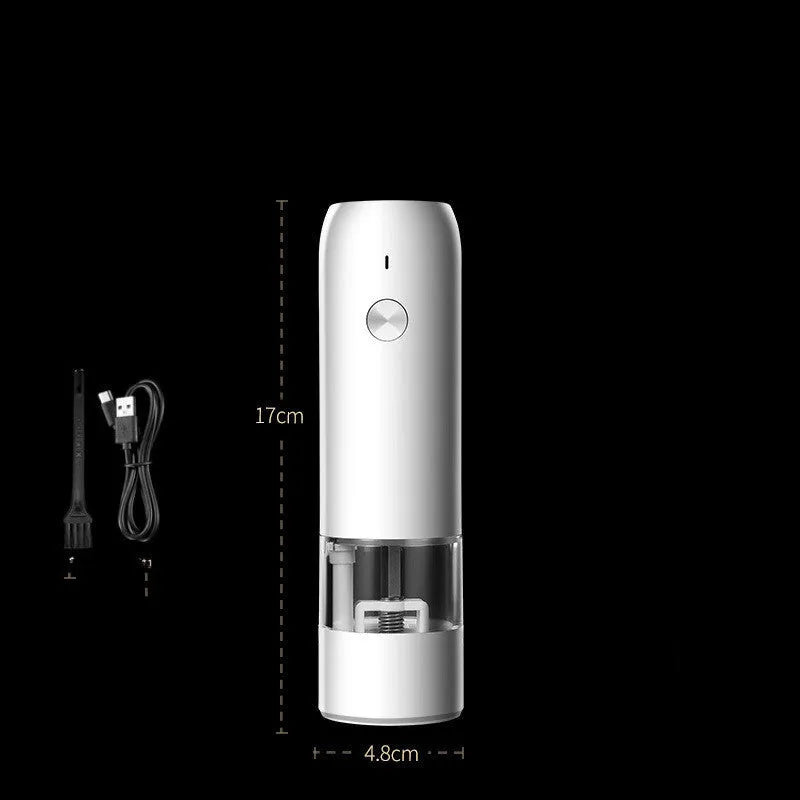 Rechargeable electric salt and pepper grinder set with clear acrylic body and ceramic mechanism