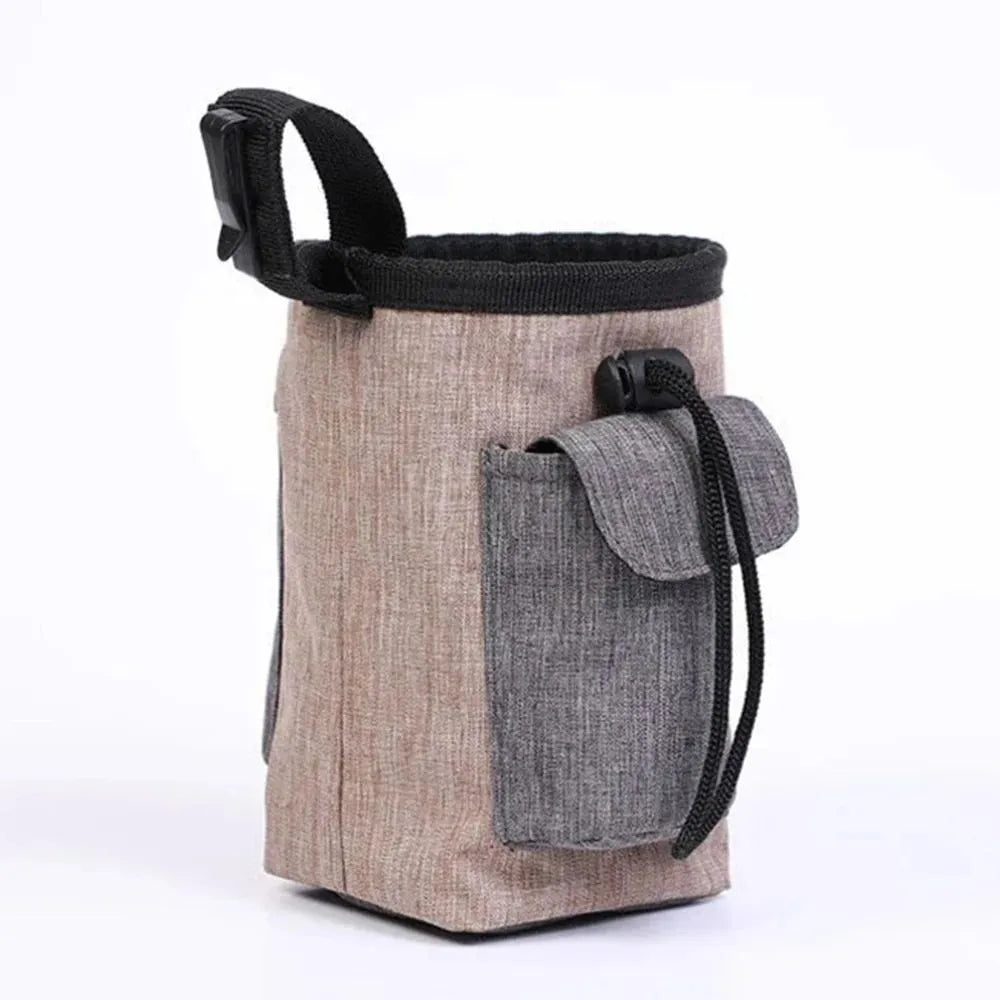 Portable pet training waist bag with waterproof cloth and plastic belt clip in multiple colour options
