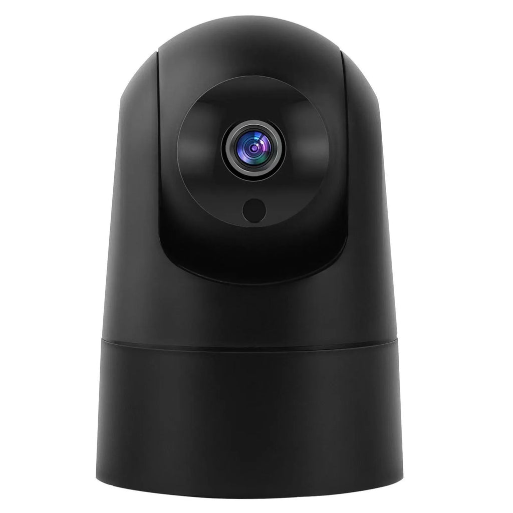White indoor PTZ security camera on a stand with a 3.6mm lens for 1080p HD monitoring.
