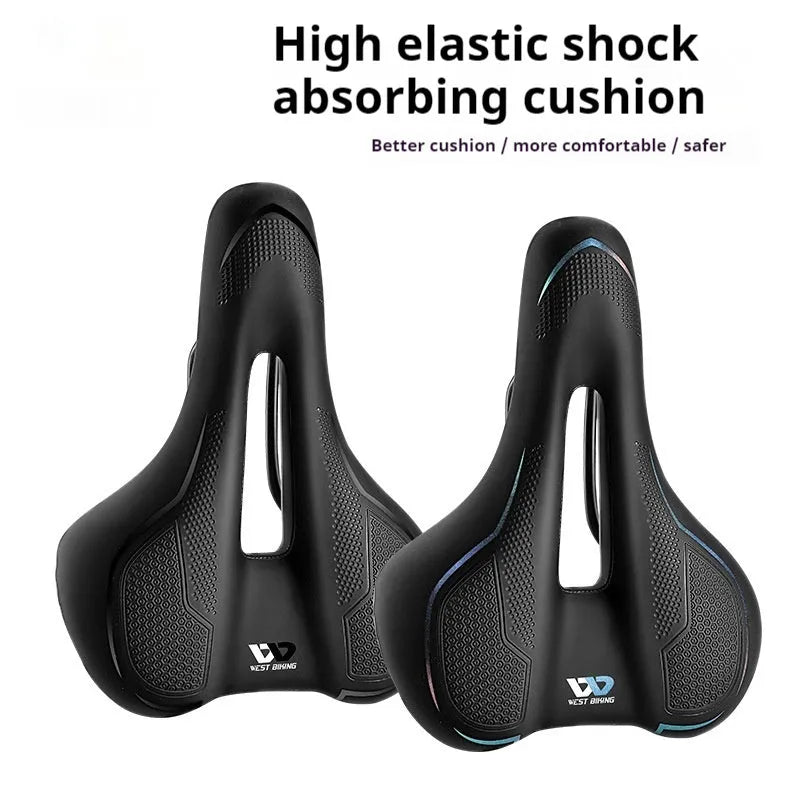 West Rider bicycle saddle with leather cover and sponge cushioning in six colour options